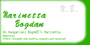 marinetta bogdan business card